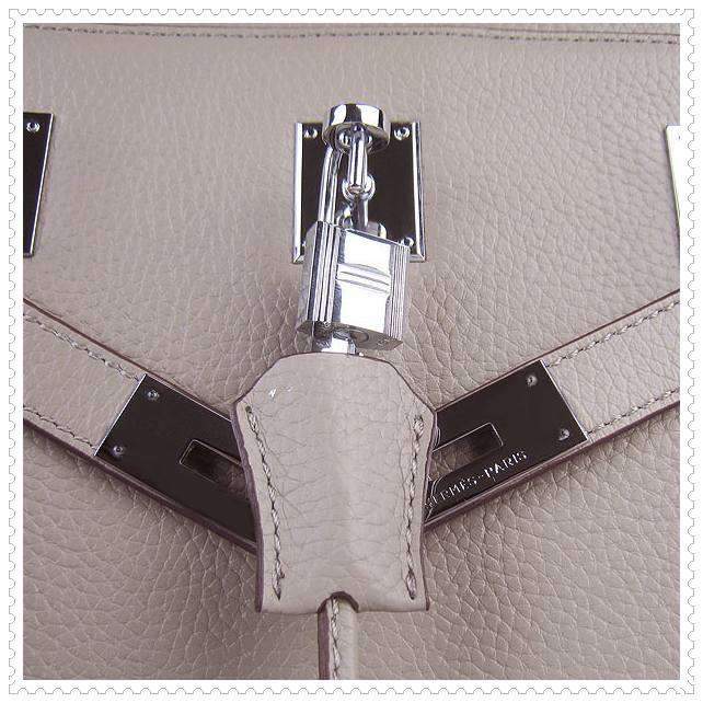 Hermes Jypsiere shoulder bag beige with silver hardware - Click Image to Close
